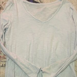 Old Navy Light Blue Long Sleeve V-Neck Top